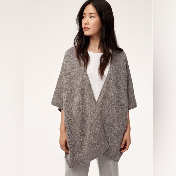 Aritzia Sweaters - Aritzia Community (XS/S) Ionic Ashen Long Cape Knit Cardigan Relaxed Oversized